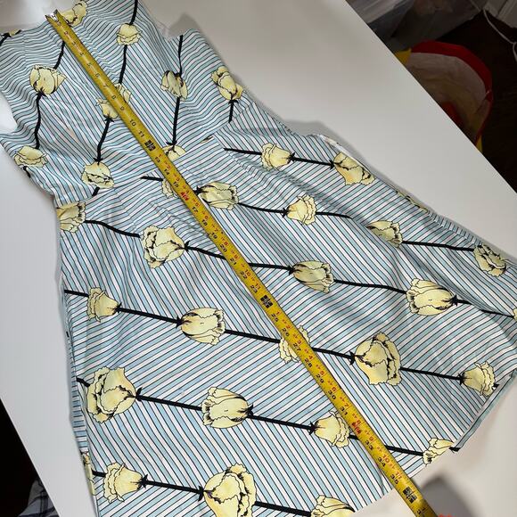 Talbots NWOT Women's 2P 2 Petite Sleeveless Striped and Floral Fit & Flare Dress - Picture 10 of 10